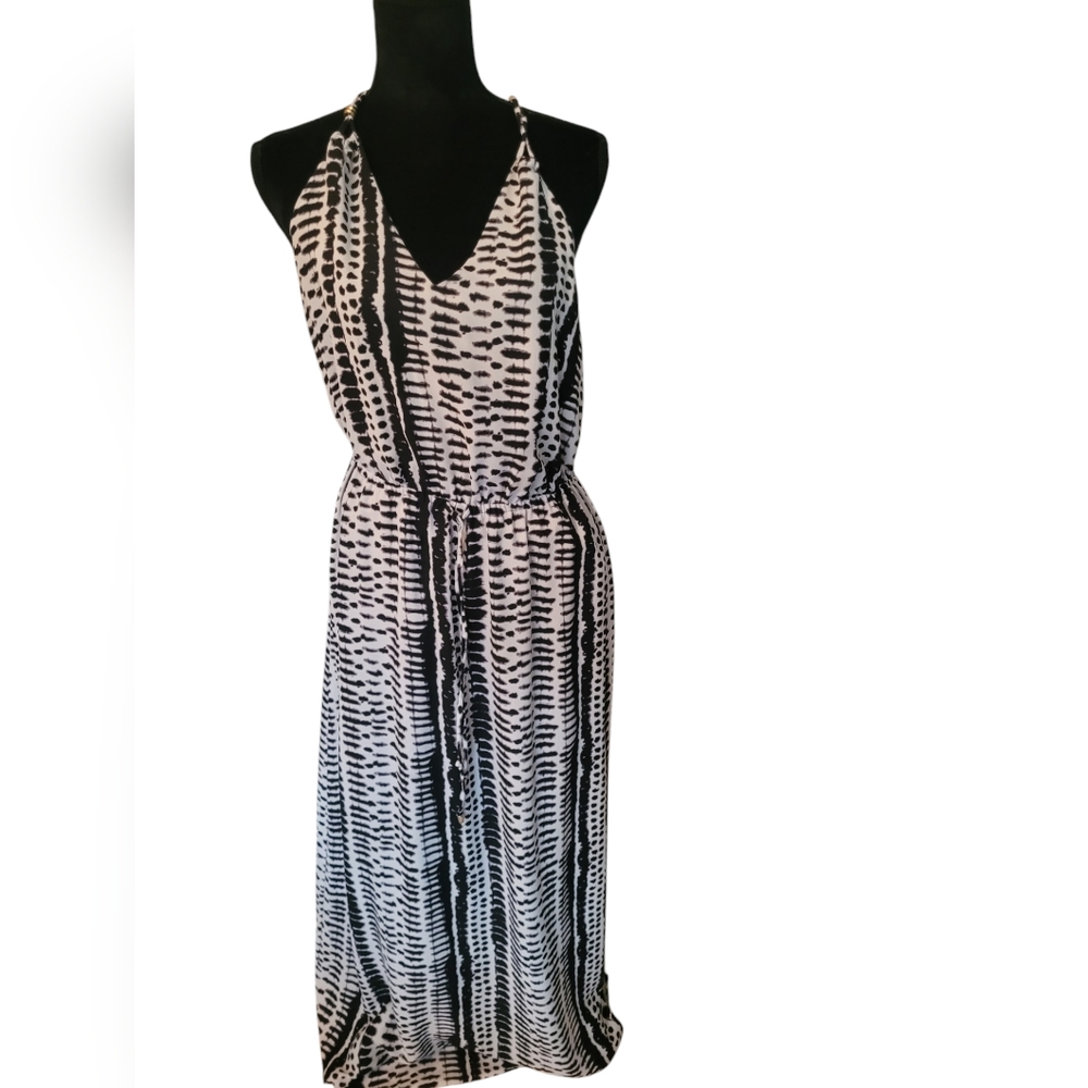 Ivanka Trump Maxi Dress, Black and White Size Large